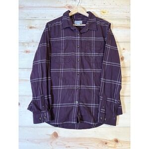 Carhartt Shirt Womens Medium Purple Plaid Button Down Long Sleeve Stretch Casual